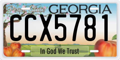 GA license plate CCX5781
