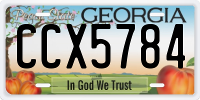 GA license plate CCX5784