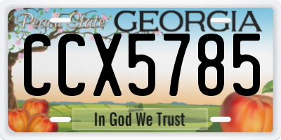 GA license plate CCX5785