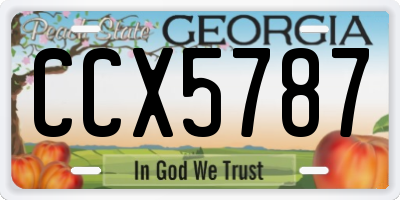 GA license plate CCX5787
