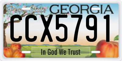 GA license plate CCX5791