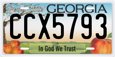 GA license plate CCX5793