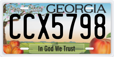 GA license plate CCX5798