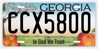 GA license plate CCX5800