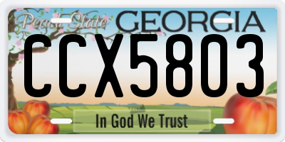 GA license plate CCX5803