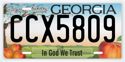 GA license plate CCX5809