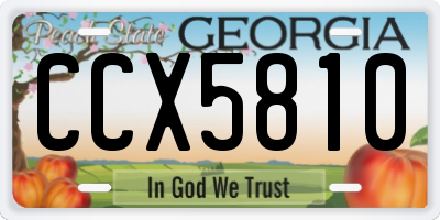 GA license plate CCX5810