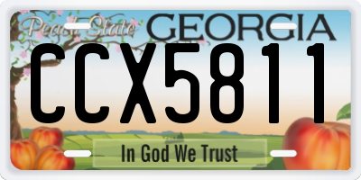 GA license plate CCX5811