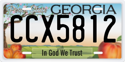 GA license plate CCX5812