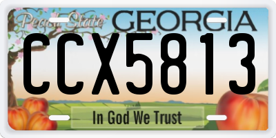 GA license plate CCX5813