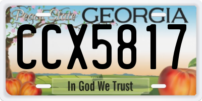 GA license plate CCX5817