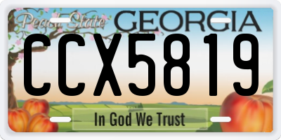 GA license plate CCX5819