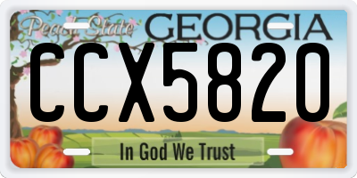 GA license plate CCX5820