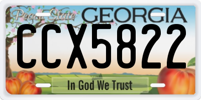 GA license plate CCX5822