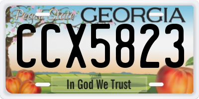 GA license plate CCX5823