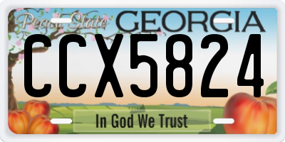 GA license plate CCX5824