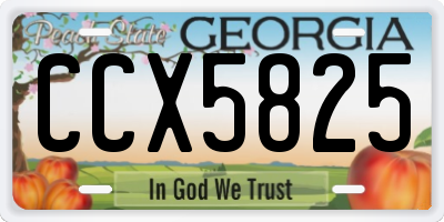 GA license plate CCX5825