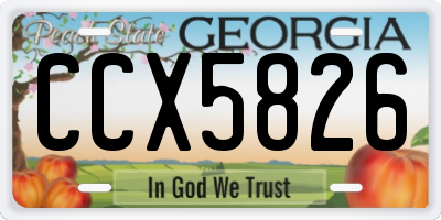 GA license plate CCX5826