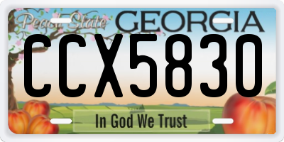 GA license plate CCX5830