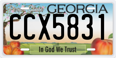 GA license plate CCX5831