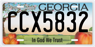 GA license plate CCX5832