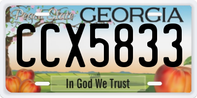 GA license plate CCX5833