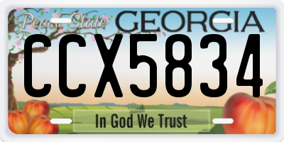 GA license plate CCX5834