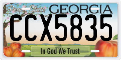 GA license plate CCX5835