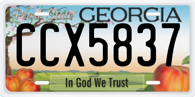 GA license plate CCX5837