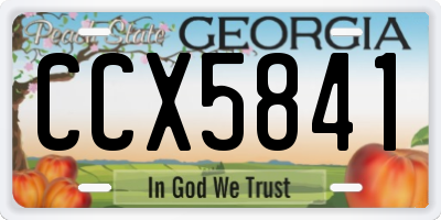GA license plate CCX5841