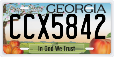 GA license plate CCX5842