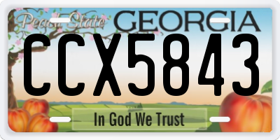 GA license plate CCX5843