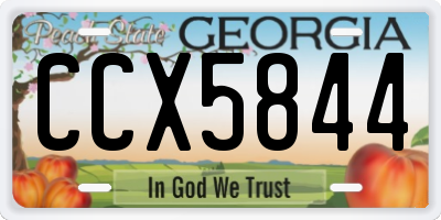GA license plate CCX5844