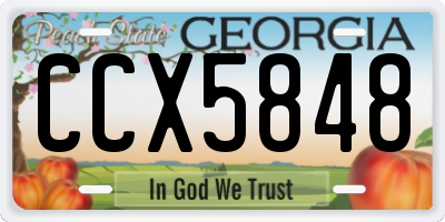 GA license plate CCX5848