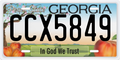 GA license plate CCX5849