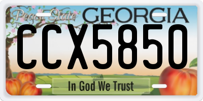 GA license plate CCX5850