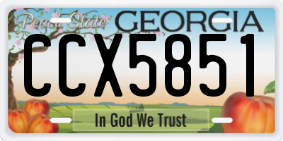 GA license plate CCX5851