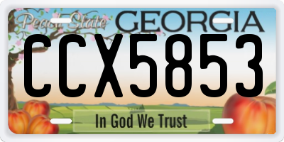 GA license plate CCX5853