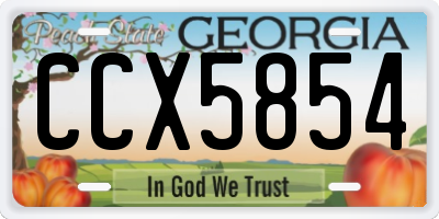 GA license plate CCX5854