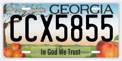 GA license plate CCX5855