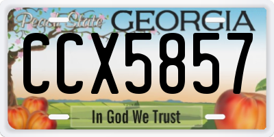 GA license plate CCX5857