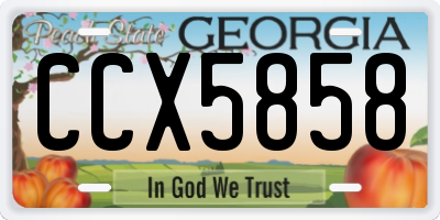 GA license plate CCX5858
