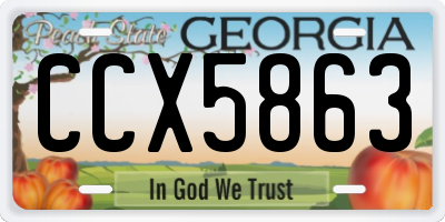 GA license plate CCX5863