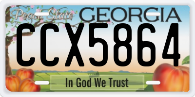 GA license plate CCX5864