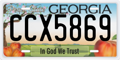 GA license plate CCX5869