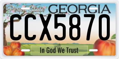 GA license plate CCX5870