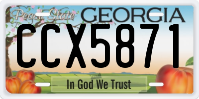GA license plate CCX5871