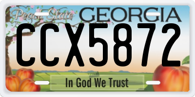GA license plate CCX5872