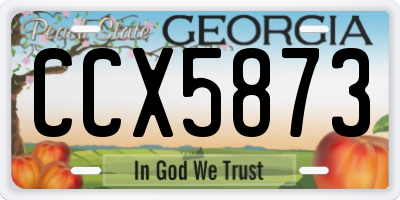 GA license plate CCX5873