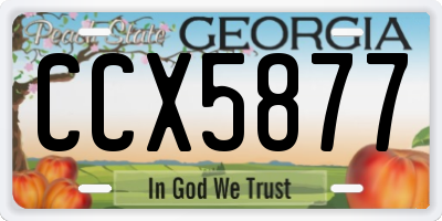 GA license plate CCX5877